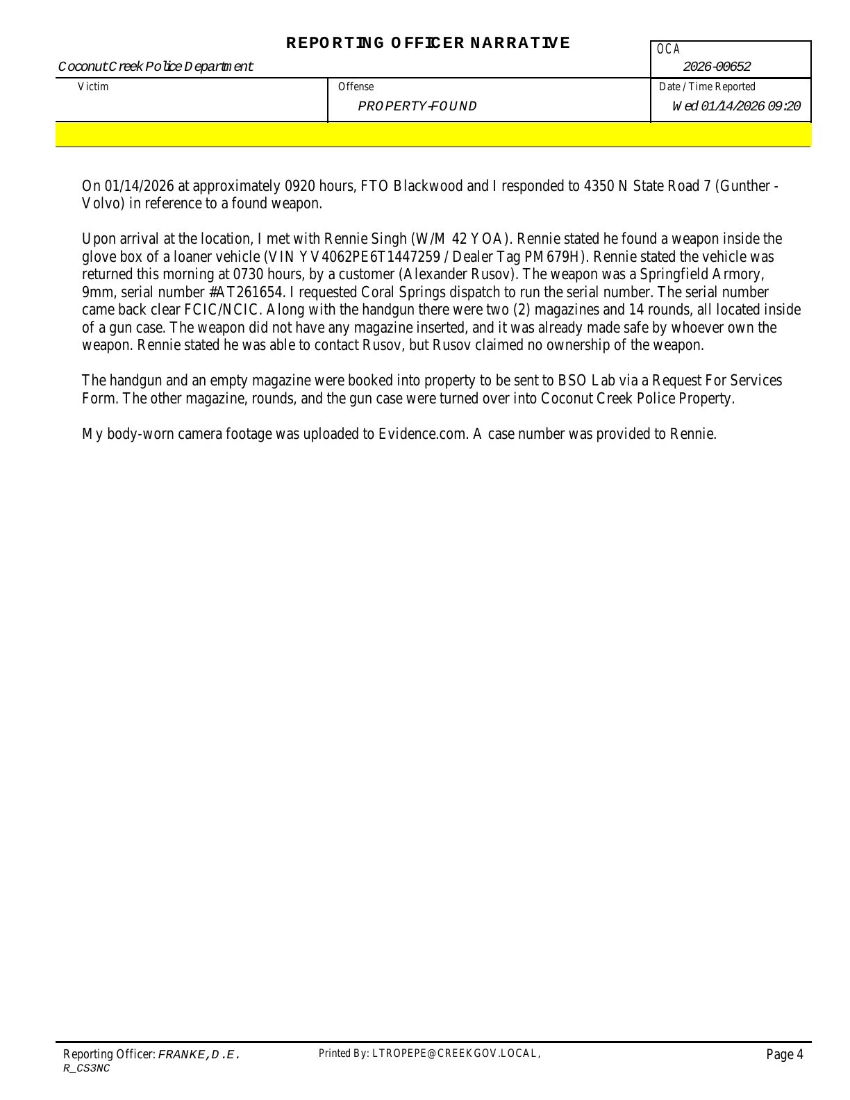 Police Report — Case #2026-00652 — Page 4