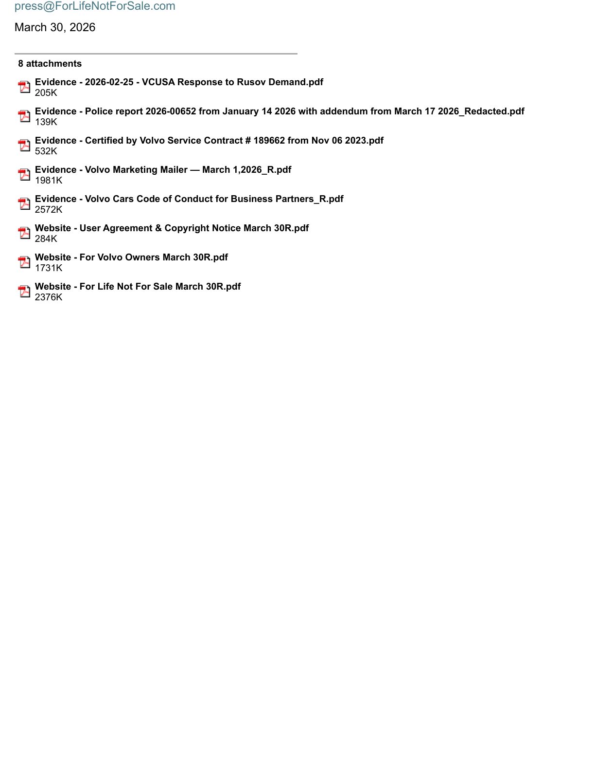 Press Inquiry to Volvo — Seven Questions — Page 2
