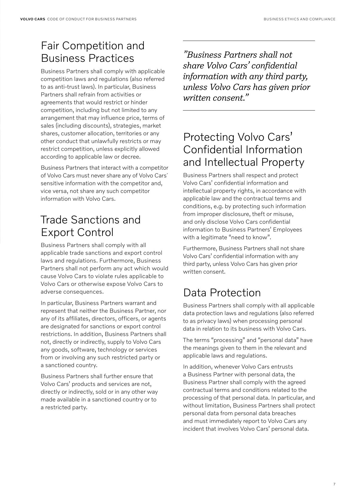 Volvo Code of Conduct for Business Partners — December 2024 — Page 7